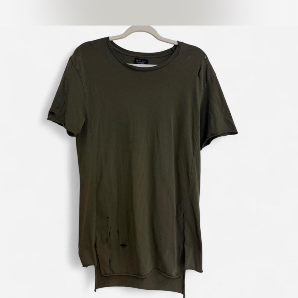 Zara Khaki Short Sleeve Men's Tee